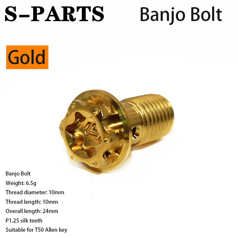 PARTS A3 titanium alloy M10 single hole tubing screw 1.0 screw electric motorcycle double hole combination tubing