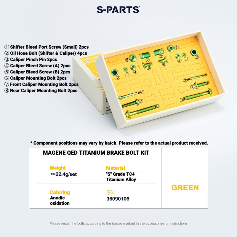 S-PARTS Titanium Disc Brake Bolt Kit for MAGENE QED Hydraulic Brake System