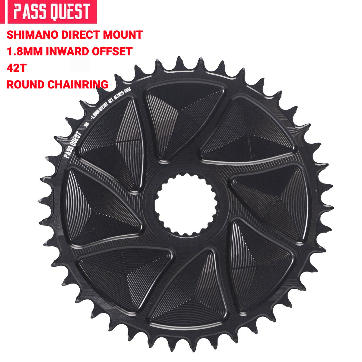 PASS QUEST Shimano Direct Mount Narrow Wide Chainring | M9100 M8100 M7100 M6100 | 1.8mm Offset | 40T–48T