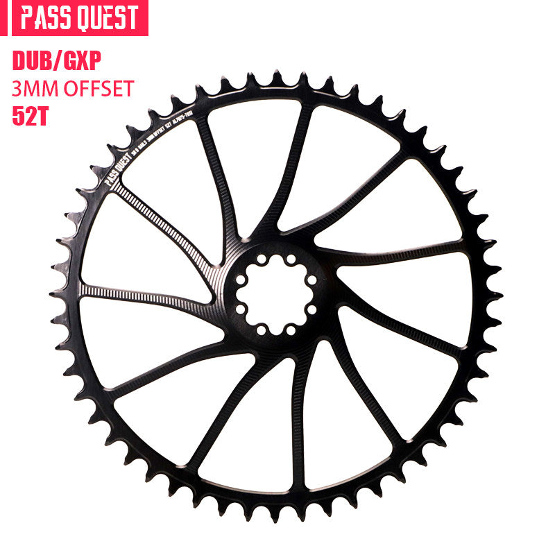 PASS QUEST 8-Bolt Direct Mount Narrow-Wide Chainring for SRAM RED DUB | 3mm Offset 40T–54T
