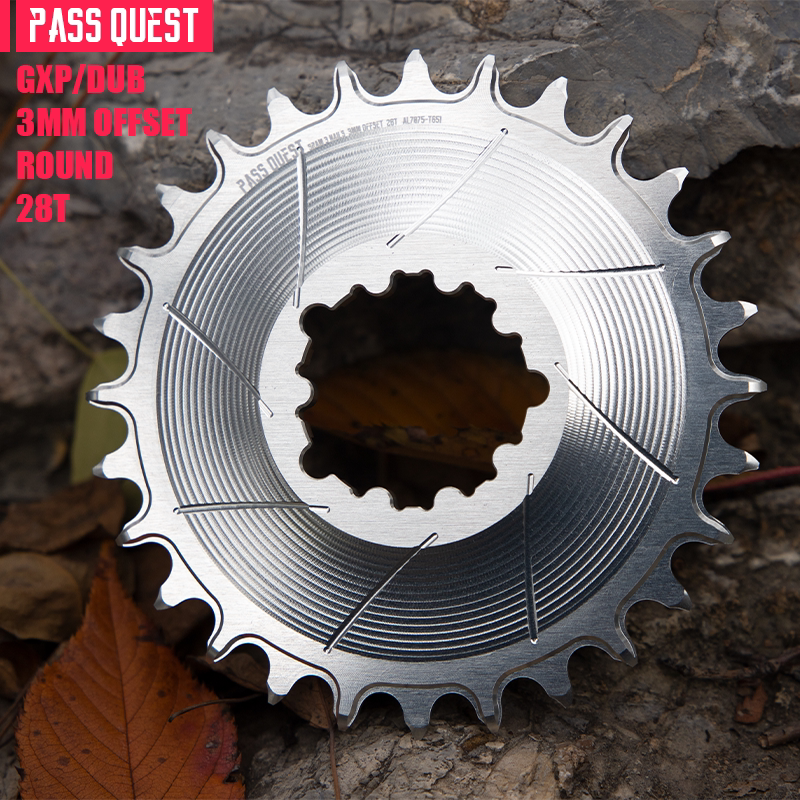 PASS QUEST 3-Bolt Direct Mount MTB Chainring for SRAM | 3mm Offset Narrow Wide 28T–38T
