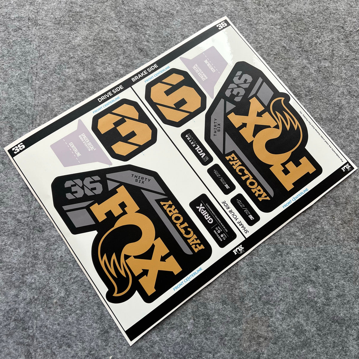Custom Decal Kit for 2025 FOX 36 FACTORY Fork | Waterproof & Scratch-Resistant MTB Stickers | GRIP X