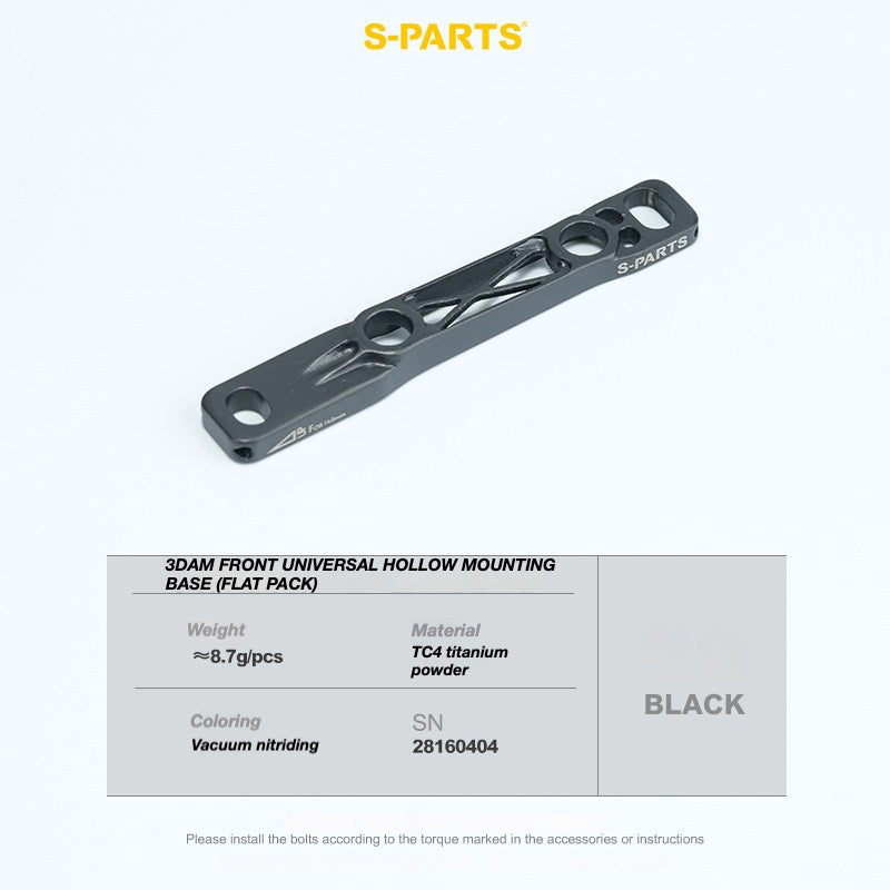 S-PARTS Titanium 3D Printed Flat Mount Front Brake Adapter for Shimano R8170 Road Disc Brakes