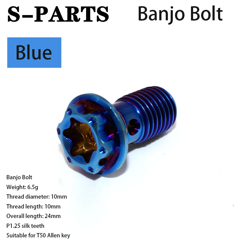 PARTS A3 titanium alloy M10 single hole tubing screw 1.0 screw electric motorcycle double hole combination tubing