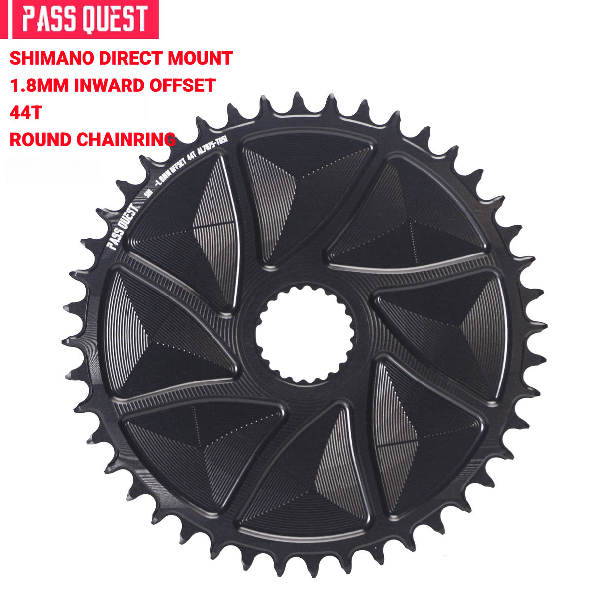PASS QUEST Shimano Direct Mount Narrow Wide Chainring | M9100 M8100 M7100 M6100 | 1.8mm Offset | 40T–48T