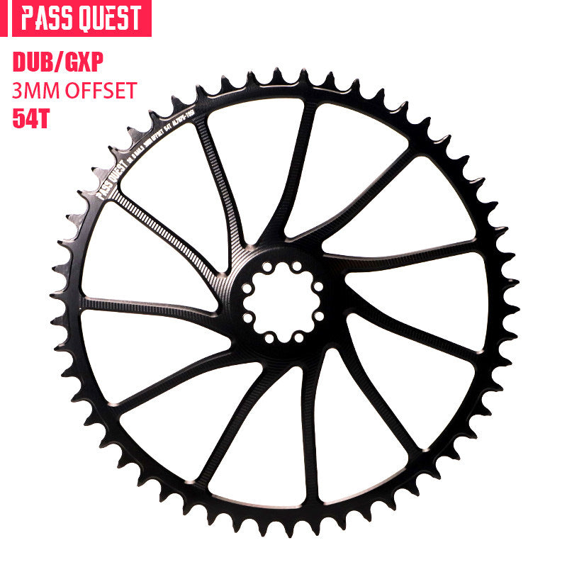 PASS QUEST 8-Bolt Direct Mount Narrow-Wide Chainring for SRAM RED DUB | 3mm Offset 40T–54T
