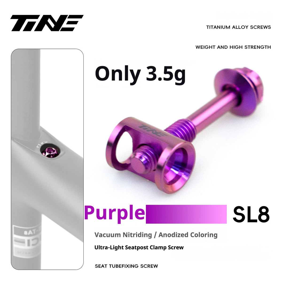 TiNE Ultra-Light Specialized SL7 3.5g/SL9 SL8 4.4g Seatpost Clamp Bolt