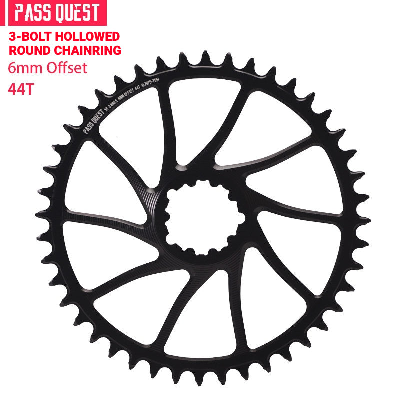 PASS QUEST DUB / GXP 3-Bolt Direct Mount Narrow-Wide MTB Chainring | 6mm Offset 28T–46T