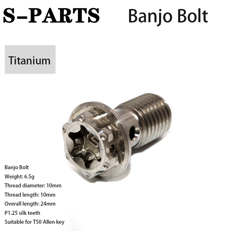 PARTS A3 titanium alloy M10 single hole tubing screw 1.0 screw electric motorcycle double hole combination tubing