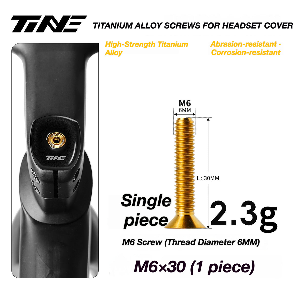 TiNE Ultra-Light Titanium Headset Top Cap Screws | Precision CNC Titanium Upgrade