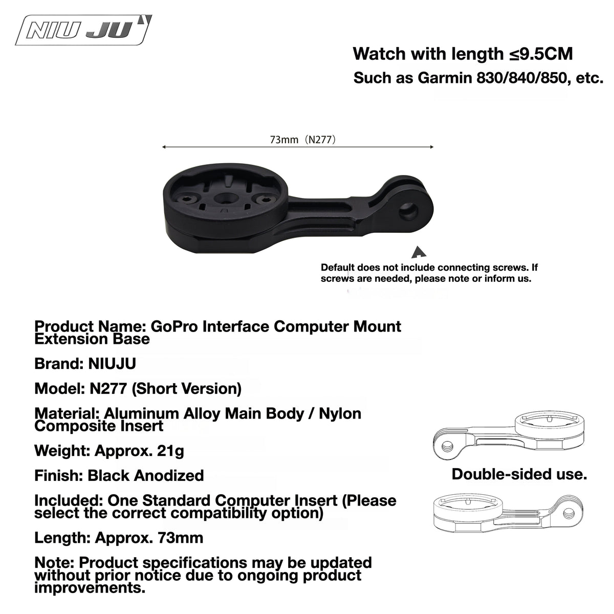 TREK BLENDR Computer Mount Extension for Madone | Garmin Wahoo GoPro Compatible Aluminum Mount