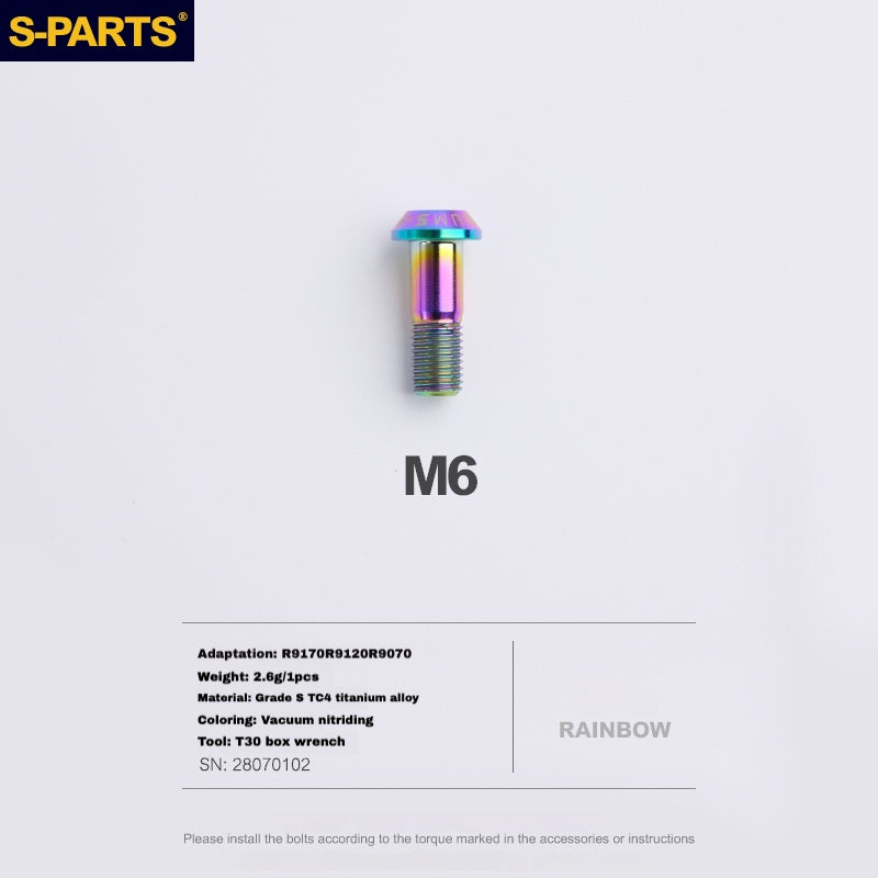 S-PARTS Boulon de corps d'étrier en titane pour Shimano R9120/R8070/M9120/M8100 | SRAM RED FOECE – Vis de montage de frein anodisées légères