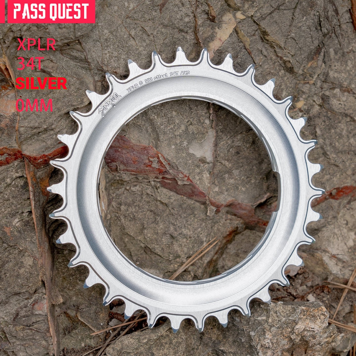 PASS QUEST XPLR 8-Bolt Narrow-Wide Chainring for E1 Power Meter | AXS 12/13-Speed 32T–40T