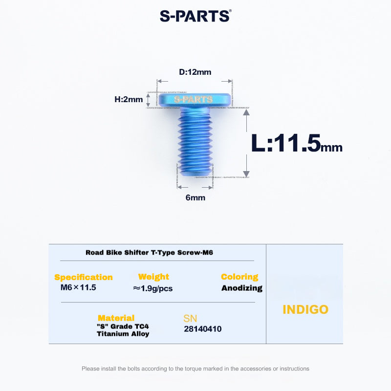 S-PARTS Titanium Clamp Bolt & Nut Set for Road Shifters – Shimano / SRAM Compatible