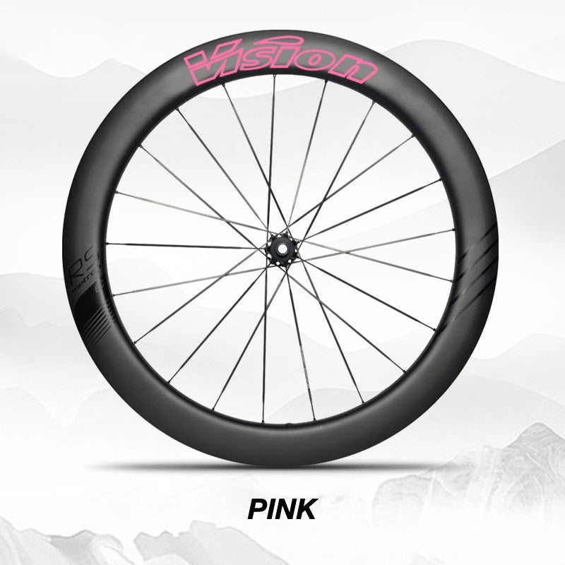 Custom Decal Kit for VISION METRON 60 RS Wheels | Road Bike Carbon Wheel Rim Wrap Stickers(Complete Wheelset Decal Kit + Spare Set)