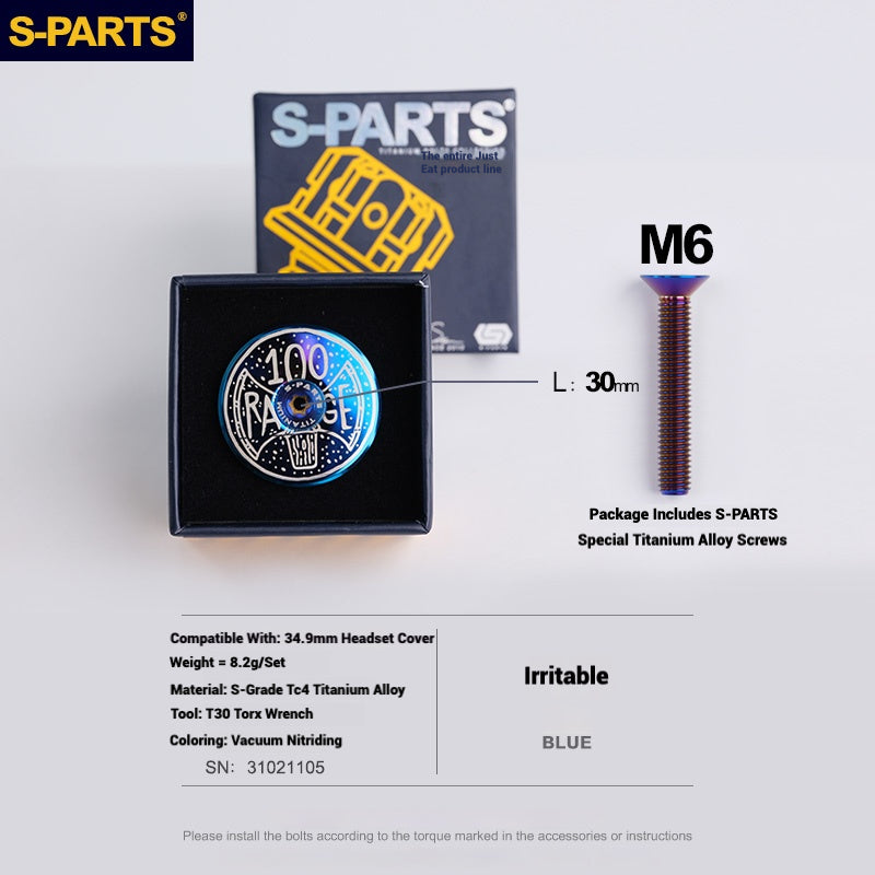 S-PARTS Tampa de Mesa de Direção Titanium OD2 34.9 mm｜Usinada CNC｜Vários Modelos Disponíveis