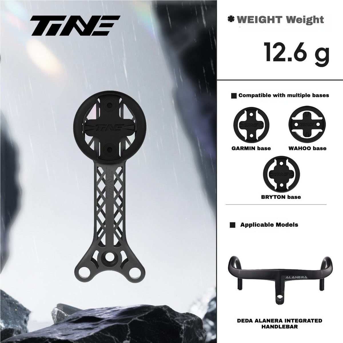 TiNE Titanium Computer Mount for DEDA ALANERA / NEW ALANERA RS | Garmin Wahoo Bryton GPS Mount