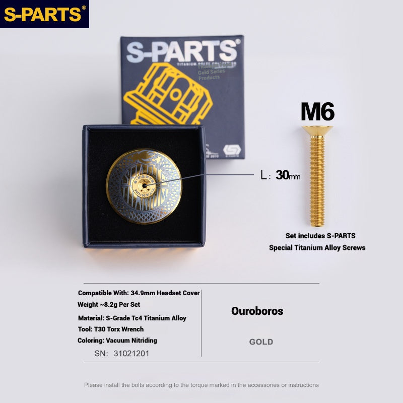 S-PARTS Tampa de Mesa de Direção Titanium OD2 34.9 mm｜Usinada CNC｜Vários Modelos Disponíveis