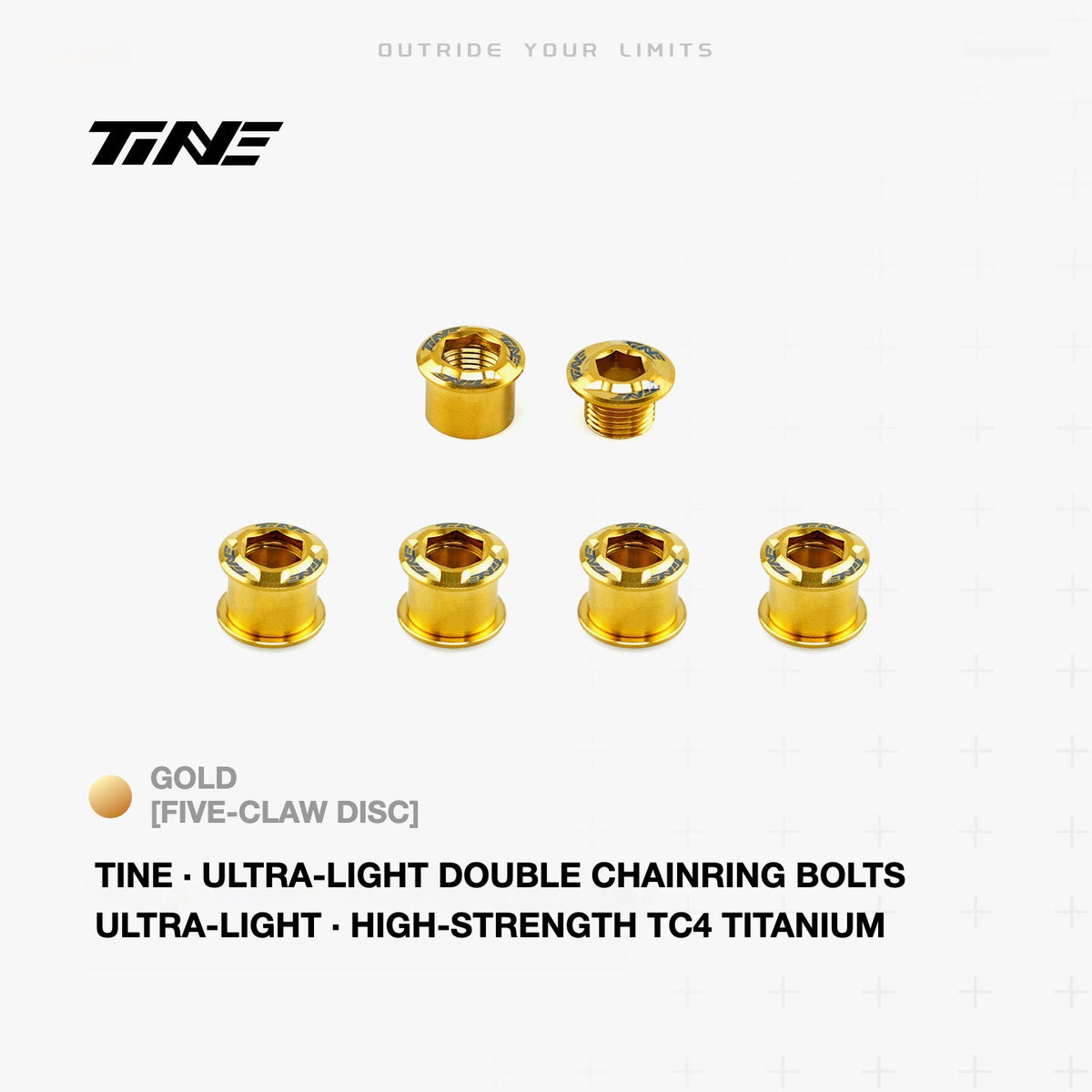 TiNE Titanium Double Chainring Bolts – Ultra-Light 2.0g Road Bike Upgrade Hardware