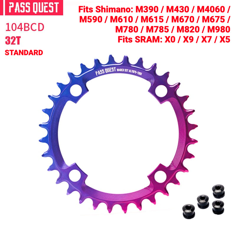 PASS QUEST 104BCD Narrow-Wide Chainring | Shimano XT M780 M610 1x MTB Chainring