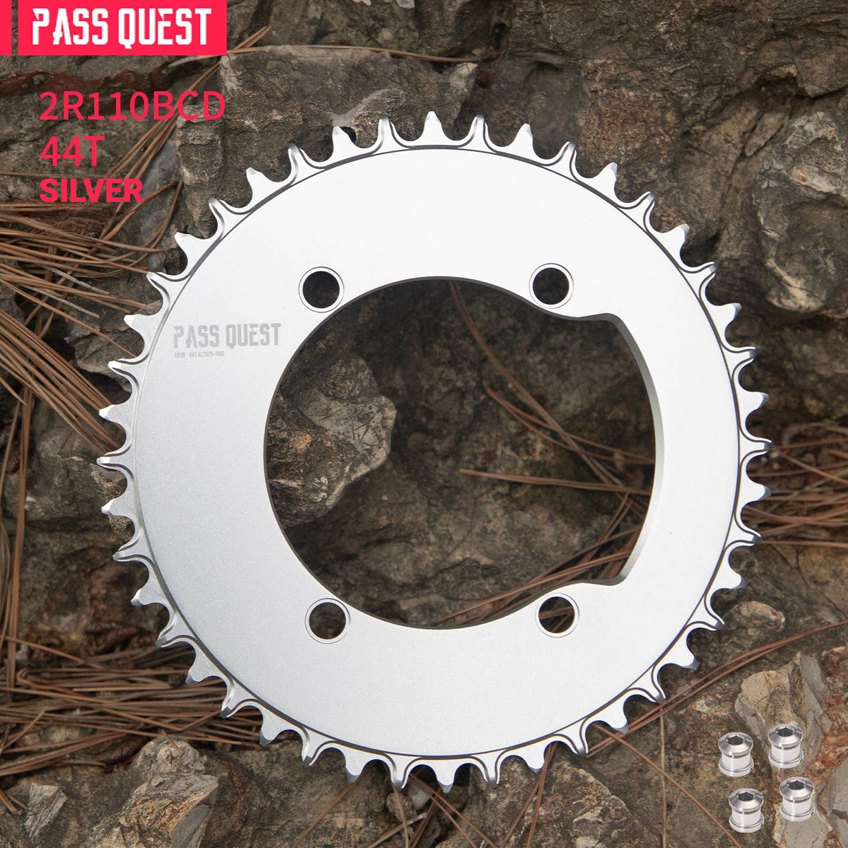 PASS QUEST 2R110 110BCD 4-Arm Narrow-Wide Road Chainring | Shimano Dura-Ace Ultegra 105 44T–60T