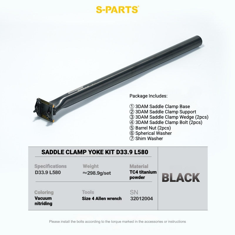 S-PARTS 3DAM Titanium Saddle Clamp Yoke Kit – Lightweight 3D Printed Titanium Upgrade