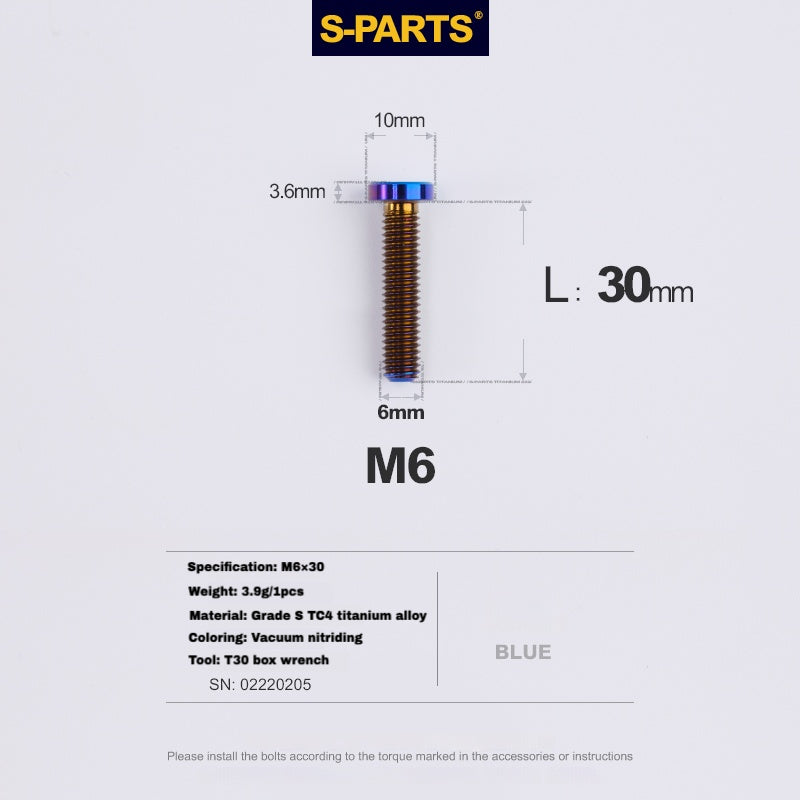 Boulon de serrage de tige de selle en titane S-PARTS pour SL9 / SL8 / SL7 / SL6 / Venge – Mise à niveau légère et durable