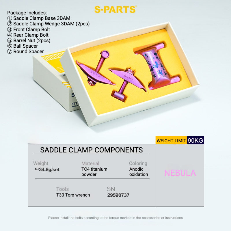 Kit de Yoke para Abraçadeira de Selim em Titânio S-PARTS para Cannondale SystemSix Gen 5 | Upgrade de Canote Leve Impresso em 3D