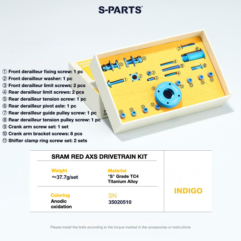 S-PARTS Titanium Drivetrain Hardware – SRAM RED AXS E1 Compatible Upgrade Kit