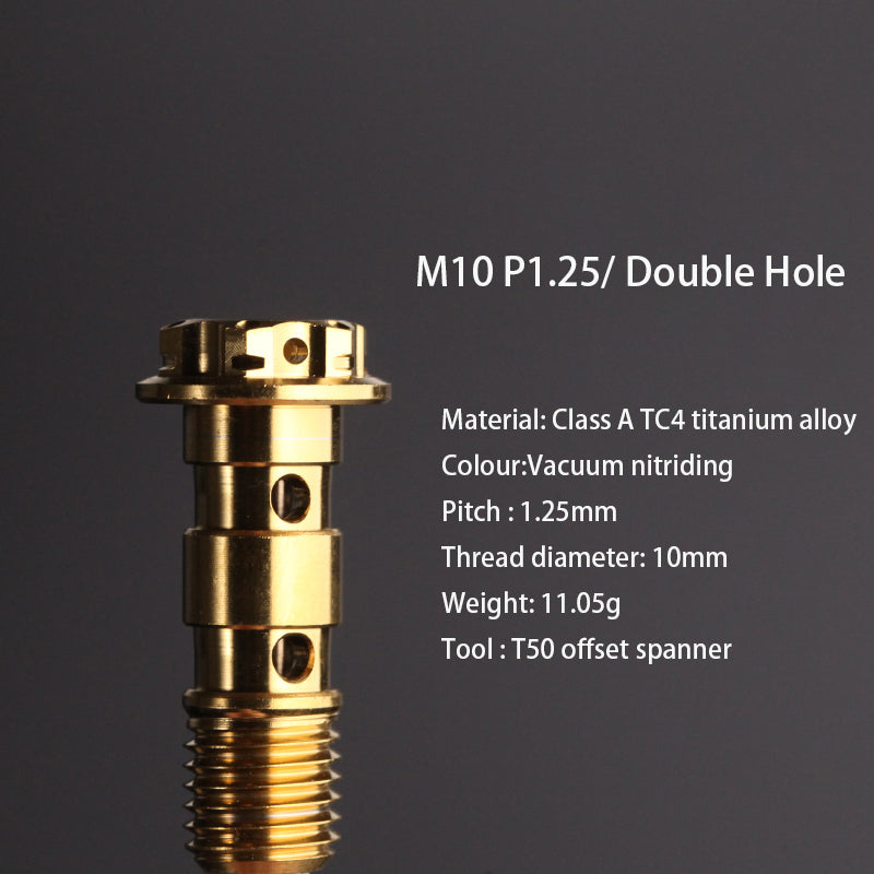 PARTS A3 titanium alloy M10 single hole tubing screw 1.0 screw electric motorcycle double hole combination tubing