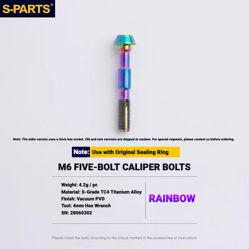 S-PARTS Shimano MTB Titanium Brake Hose Banjo Bolt | XTR XT SLX M7100 M8000 M8100 M8120 M9000 M9020 M9120