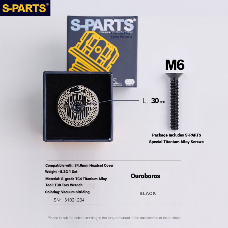 S-PARTS Tampa de Mesa de Direção Titanium OD2 34.9 mm｜Usinada CNC｜Vários Modelos Disponíveis