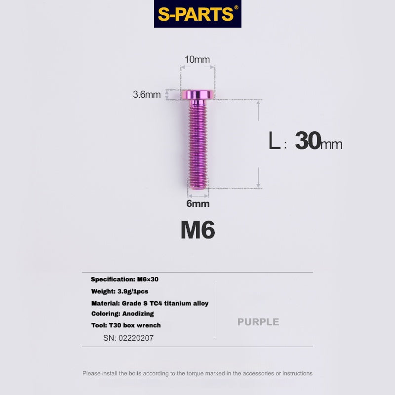 Boulon de serrage de tige de selle en titane S-PARTS pour SL9 / SL8 / SL7 / SL6 / Venge – Mise à niveau légère et durable