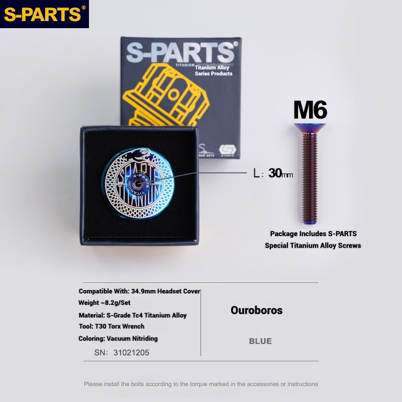 S-PARTS Tampa de Mesa de Direção Titanium OD2 34.9 mm｜Usinada CNC｜Vários Modelos Disponíveis