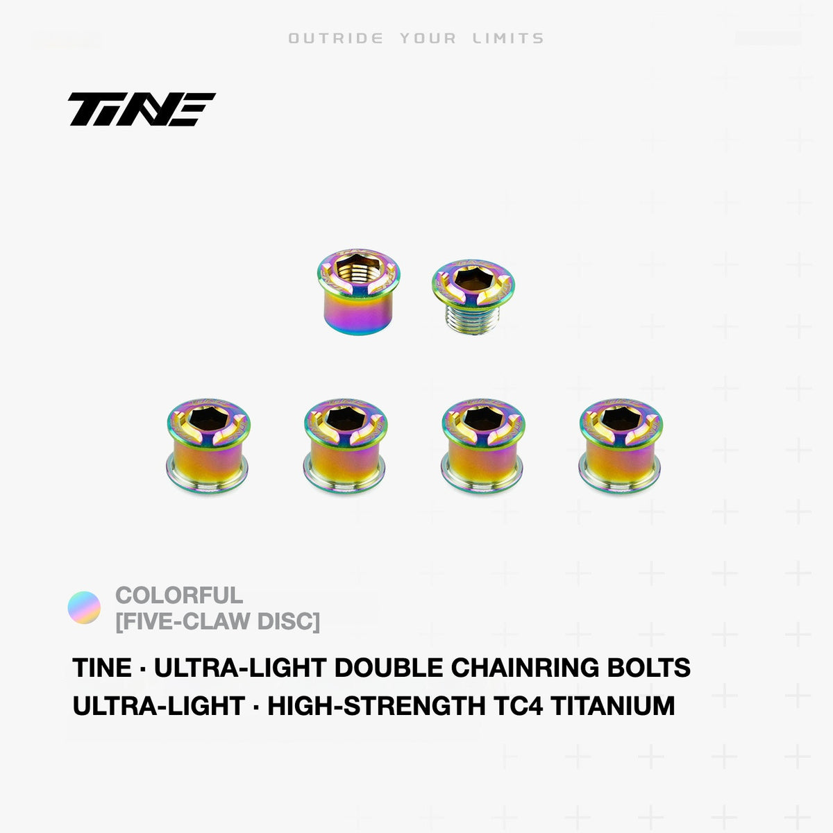 TiNE Titanium Double Chainring Bolts – Ultra-Light 2.0g Road Bike Upgrade Hardware