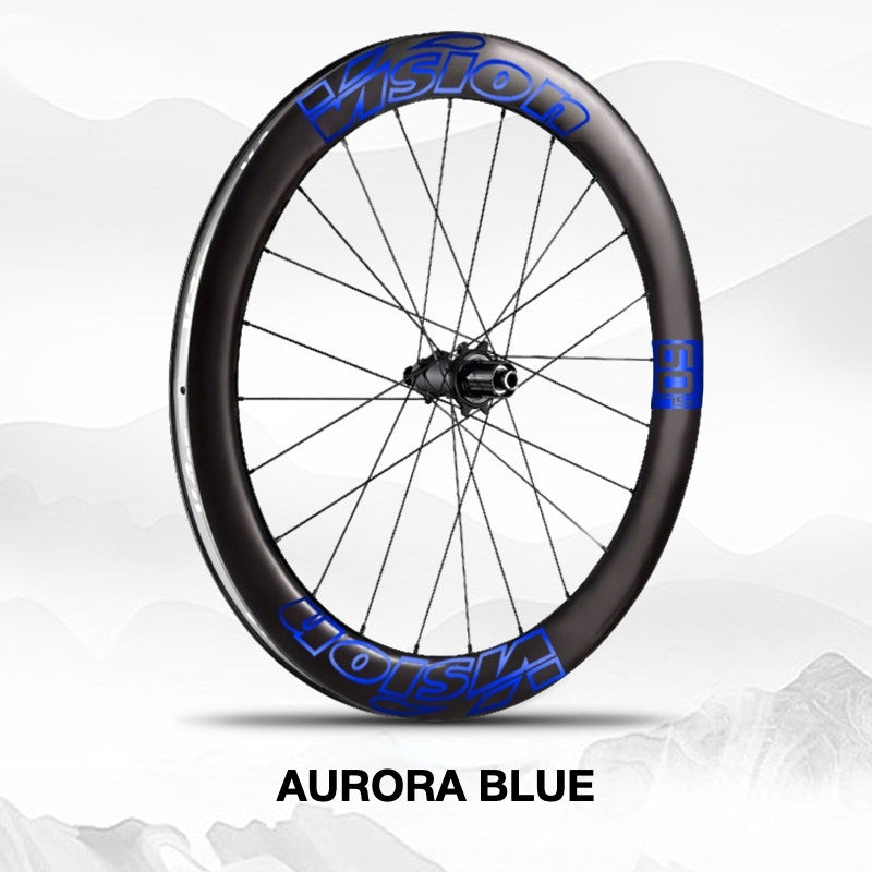 Custom Decal Kit for VISION METRON SL60 Wheels | Road Bike Carbon Rim Wrap Stickers(Complete Wheelset Decal Kit + Spare Set)