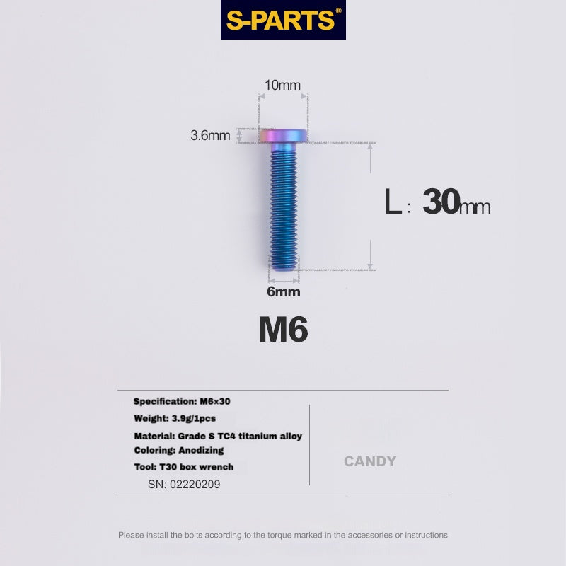Boulon de serrage de tige de selle en titane S-PARTS pour SL9 / SL8 / SL7 / SL6 / Venge – Mise à niveau légère et durable