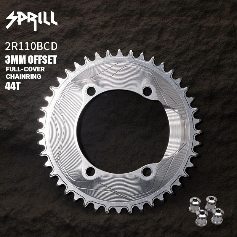 PASS QUEST SPRILL 110BCD 3mm Offset Narrow-Wide Chainring for Shimano R9200 / R8100 / R7100 | 40T–58T
