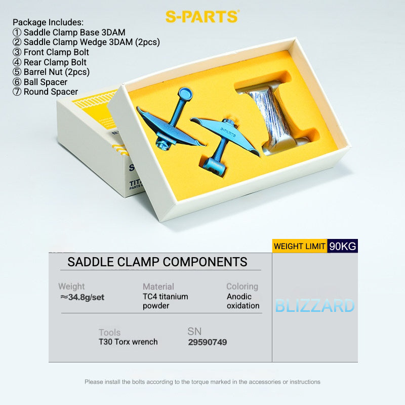 Kit de Yoke para Abraçadeira de Selim em Titânio S-PARTS para Cannondale SystemSix Gen 5 | Upgrade de Canote Leve Impresso em 3D
