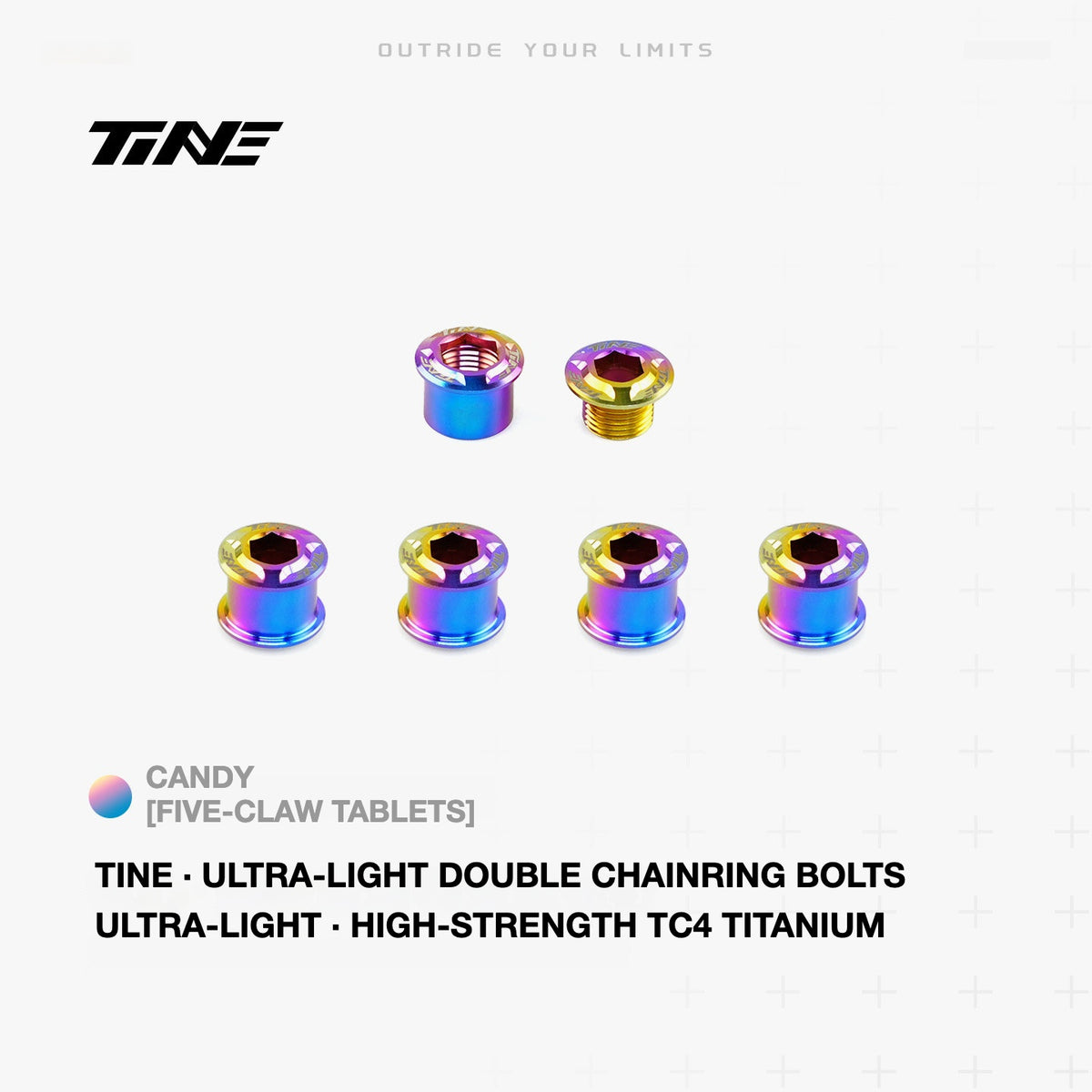 TiNE Titanium Double Chainring Bolts – Ultra-Light 2.0g Road Bike Upgrade Hardware