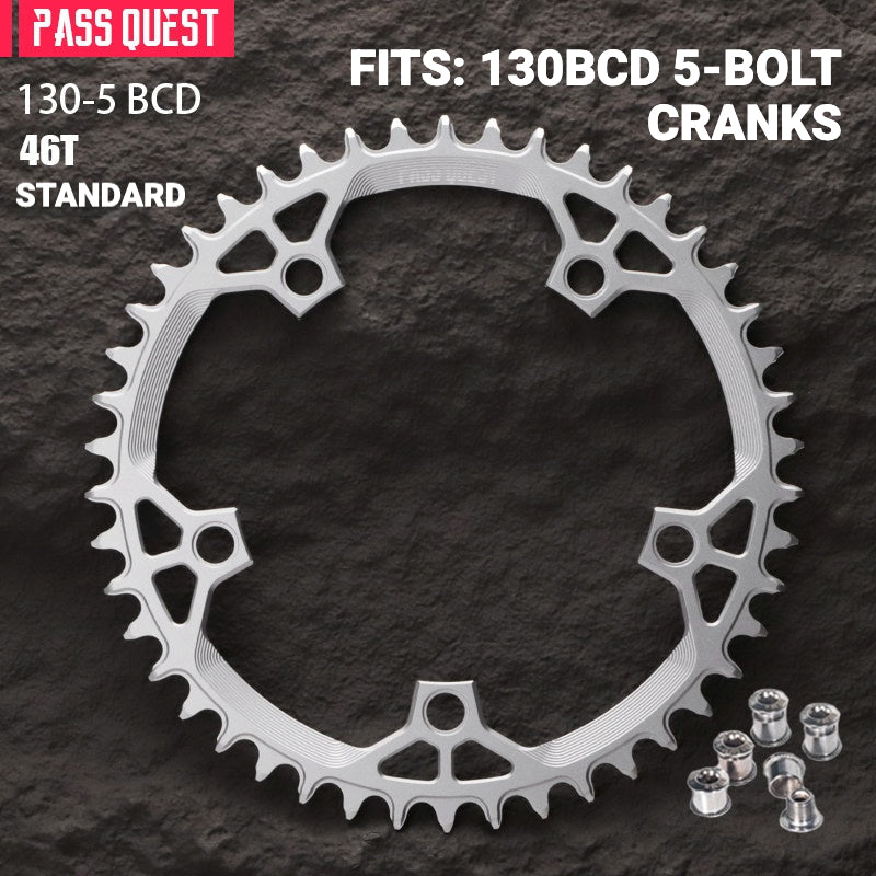 PASS QUEST 130BCD 5-Bolt Narrow-Wide Chainring | Road & Folding Bike 1x 40T–58T