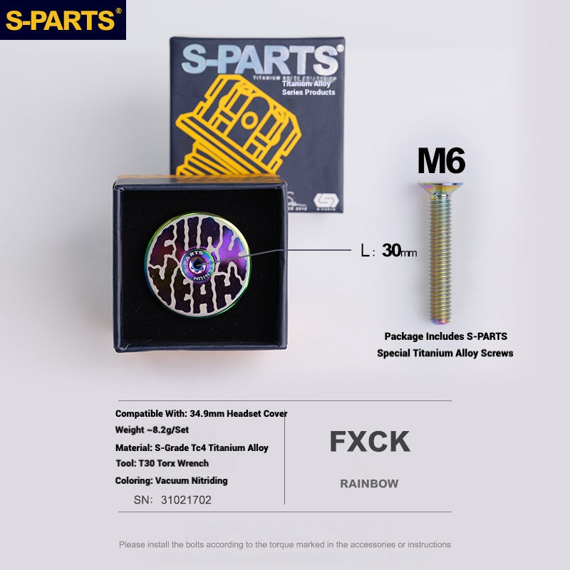 S-PARTS Tampa de Mesa de Direção Titanium OD2 34.9 mm｜Usinada CNC｜Vários Modelos Disponíveis