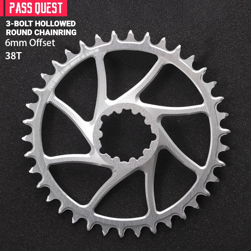 PASS QUEST DUB / GXP 3-Bolt Direct Mount Narrow-Wide MTB Chainring | 6mm Offset 28T–46T
