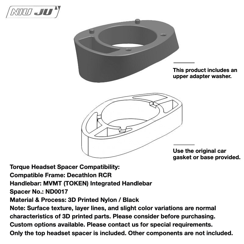 NIUJU Pardus MVMT Integrated Headset Spacer – TOKEN Headset Compatible Custom Cockpit Spacer