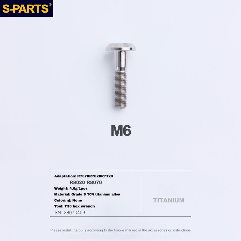 S-PARTS Boulon de corps d'étrier en titane pour Shimano R9120/R8070/M9120/M8100 | SRAM RED FOECE – Vis de montage de frein anodisées légères