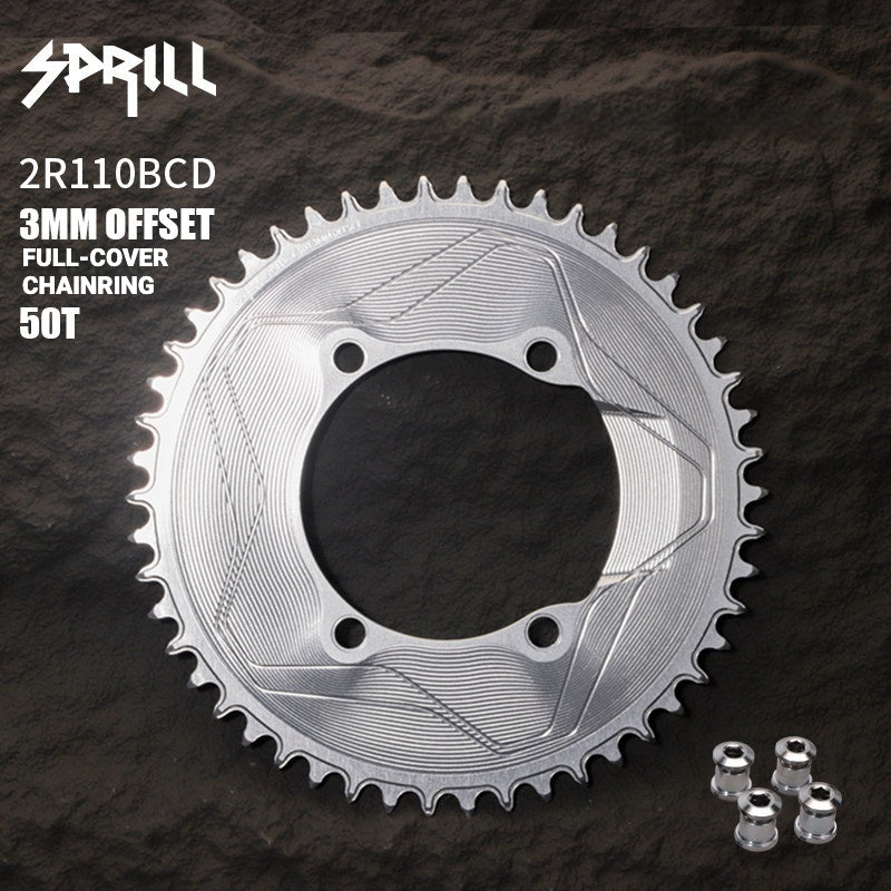 PASS QUEST SPRILL 110BCD 3mm Offset Narrow-Wide Chainring for Shimano R9200 / R8100 / R7100 | 40T–58T