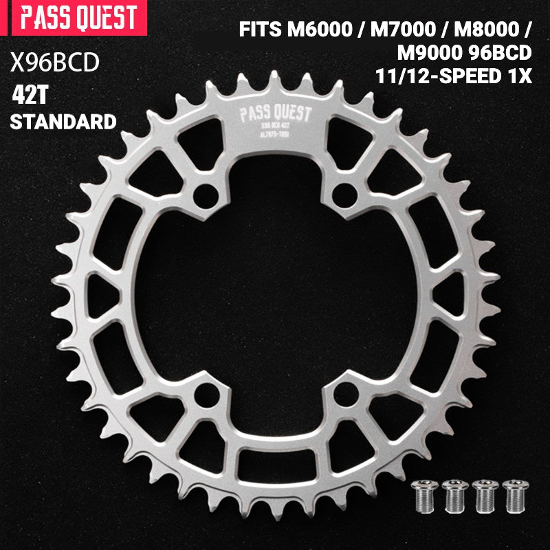 PASS QUEST X96BCD Narrow-Wide Chainring for Shimano M6000 / M7000 / M8000 / M9000 / M5100 | 30T–48T