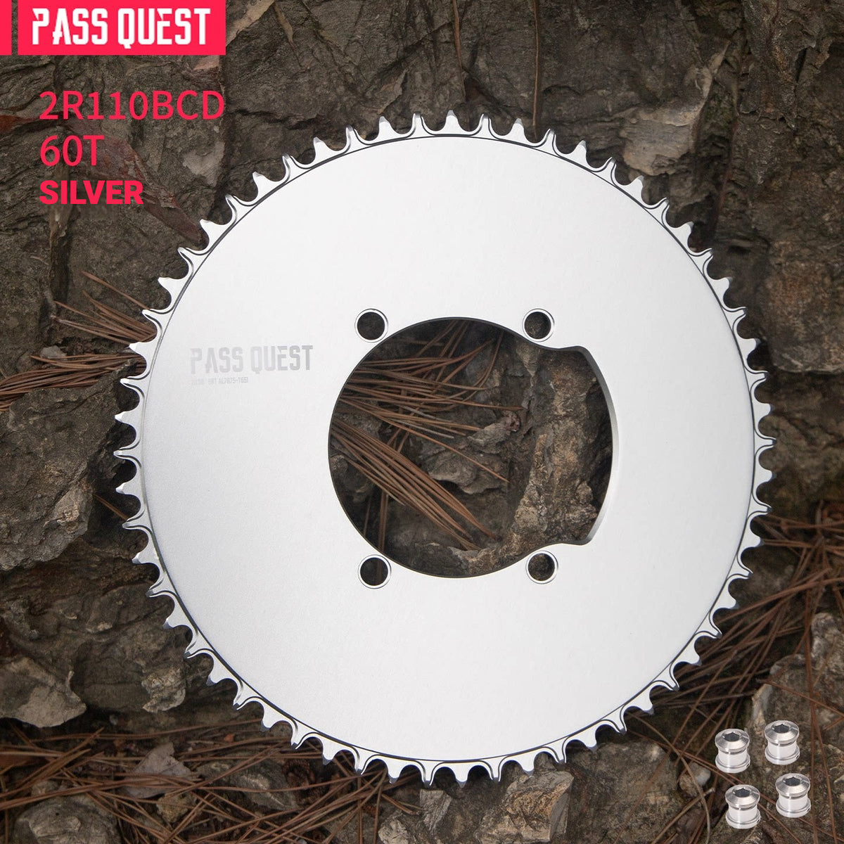 PASS QUEST 2R110 110BCD 4-Arm Narrow-Wide Road Chainring | Shimano Dura-Ace Ultegra 105 44T–60T