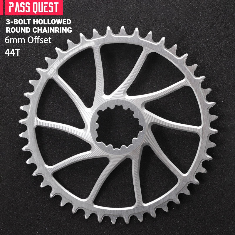 PASS QUEST DUB / GXP 3-Bolt Direct Mount Narrow-Wide MTB Chainring | 6mm Offset 28T–46T