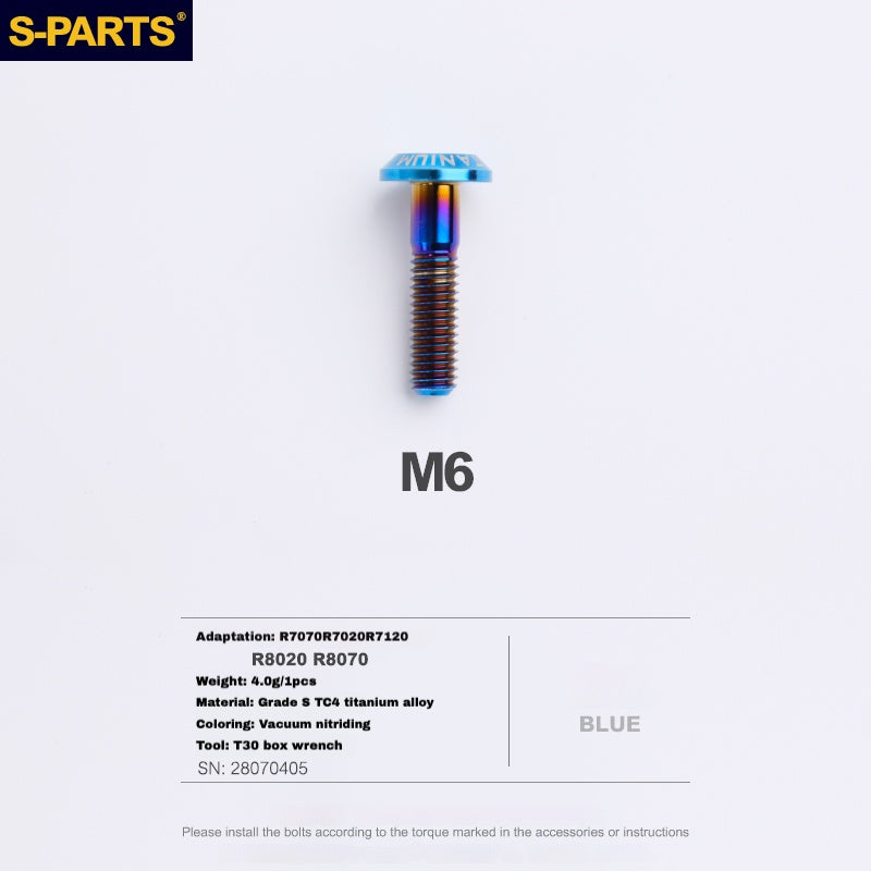 S-PARTS Boulon de corps d'étrier en titane pour Shimano R9120/R8070/M9120/M8100 | SRAM RED FOECE – Vis de montage de frein anodisées légères